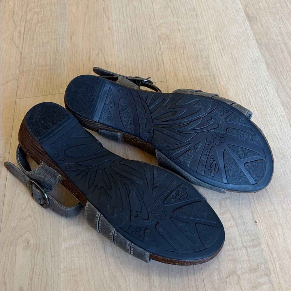 Abeo Women’s Piper Gray Laser-Cut Leather Sandals - Comfortable Everyday Fit - Picture 7 of 7